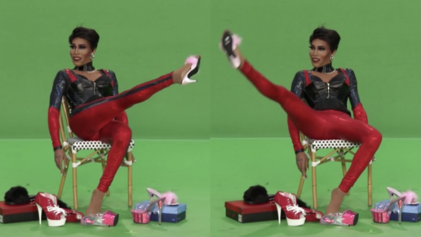 Trinity elegantly shows off her cliffhangers.