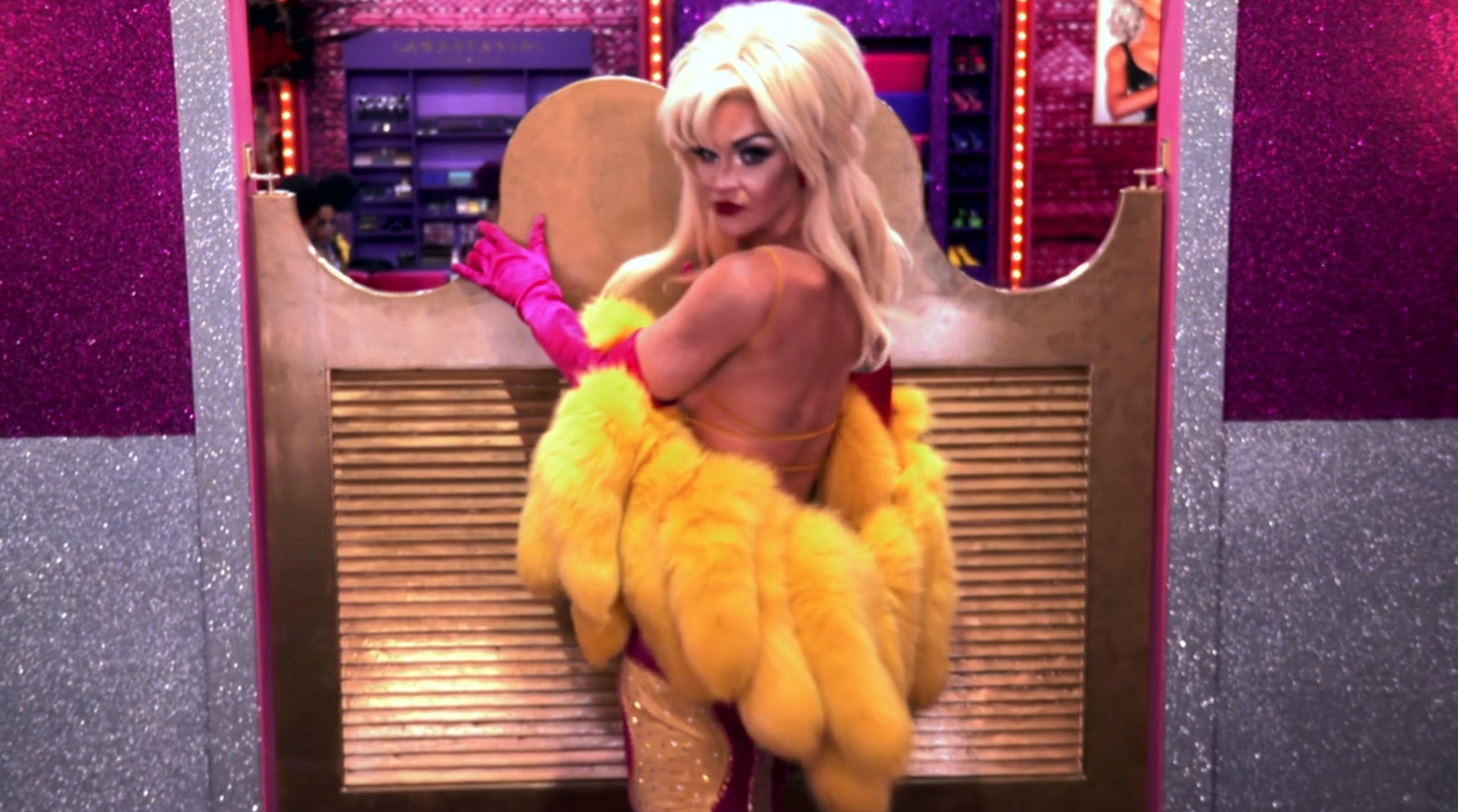 Kylie looking in the mirror.