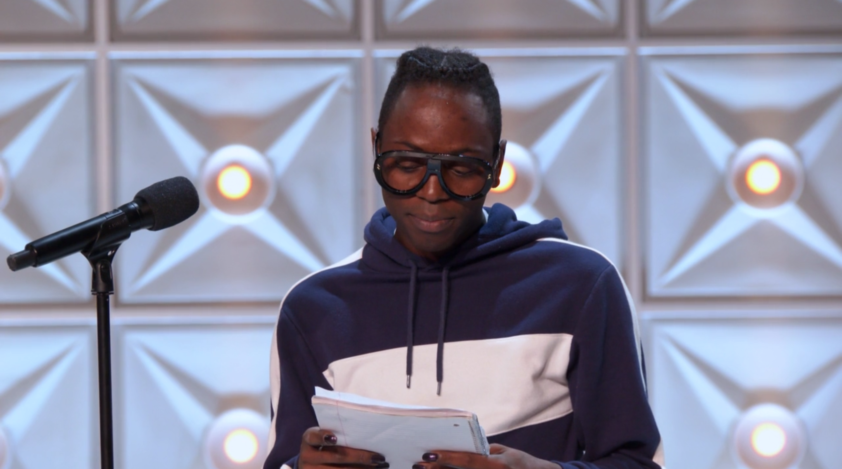Ra'Jah looking at her notepad.