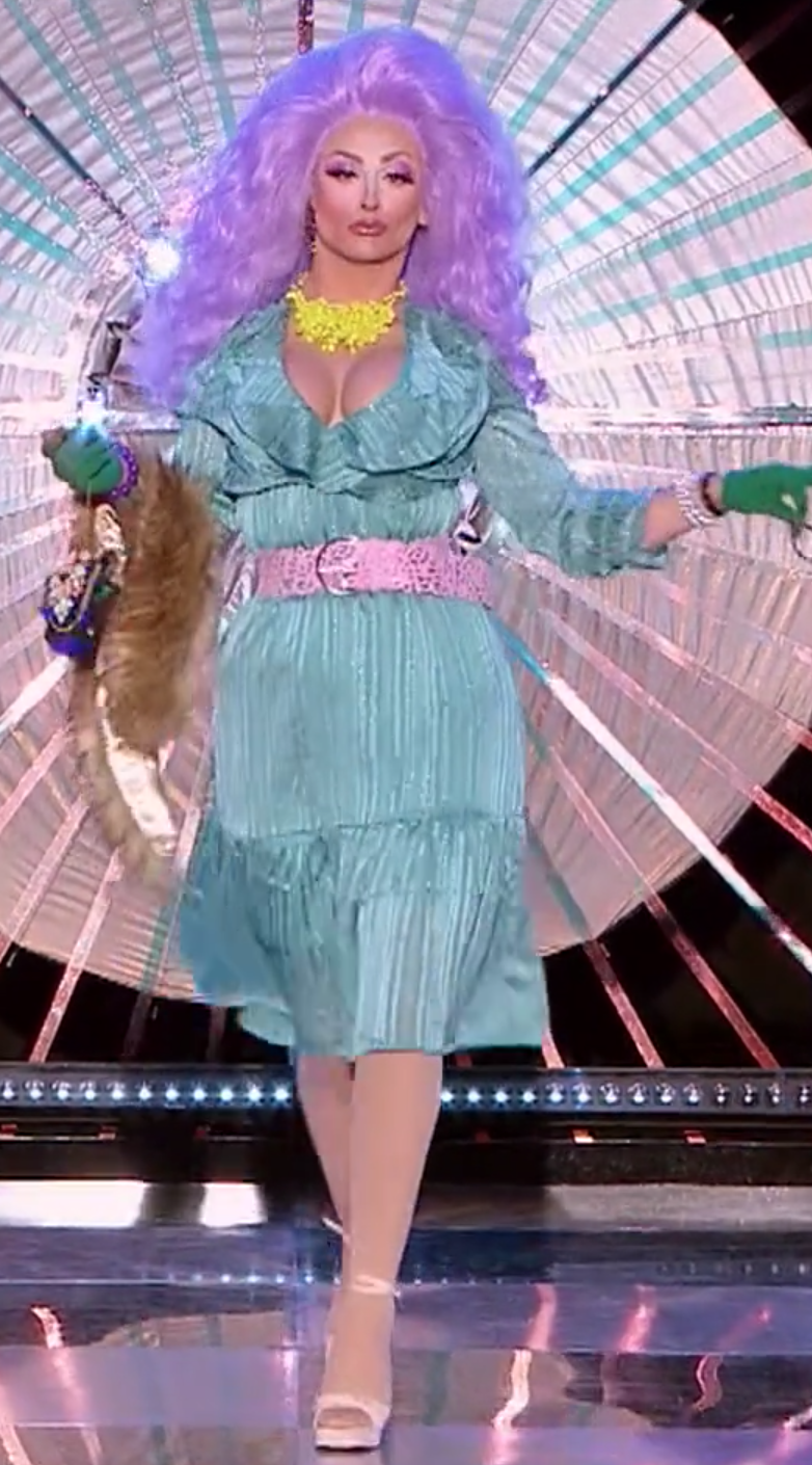 Ella's Charity Shop Chic look.