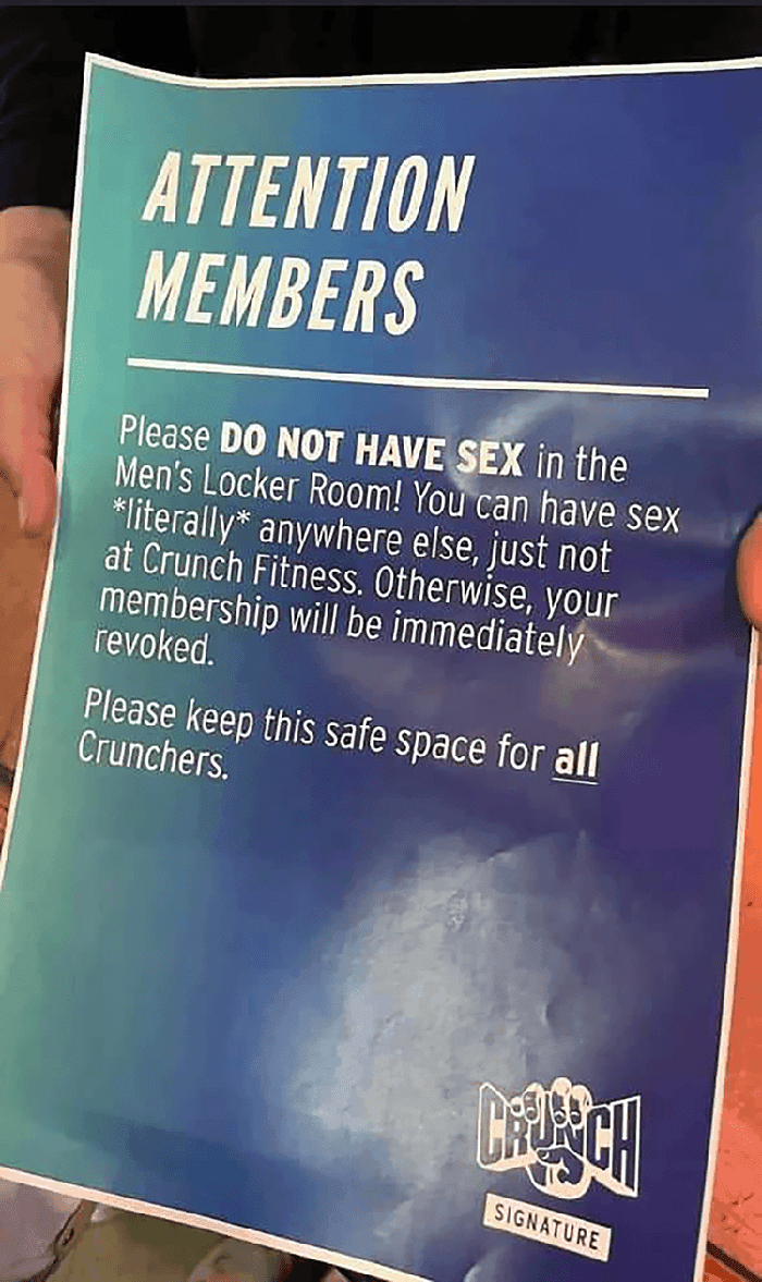 A flyer from Crunch Fitness.